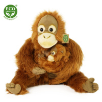 Plyšový orangutan s mládětem 28 cm ECO-FRIENDLY