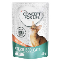 Concept for Life Sterilised Cats losos bez obilovin – v želé - 24 x 85 g