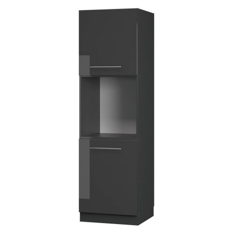 Vicco SKŘÍŇKA NA VESTAVĚNOU TROUBU Fame-Line Antracitový vysoký lesk 60 cm otevřený