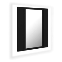 Shumee LED Koupelnová skříňka se zrcadlem - černá, 40 × 12 × 45 cm
