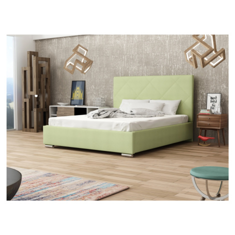 Čalouněná postel DANGELO 5 140x200 cm, zelená látka