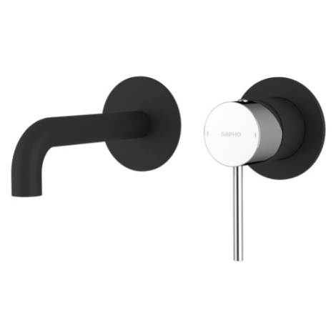 ULTRAMIX podomítková dvouprvková umyvadlová baterie, hubice 16cm, černá mat/chrom UT118BC Sapho
