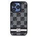 Zadní kryt DKNY PU Leather Checkered Pattern and Stripe pro Apple iPhone 14 Pro Max, černá
