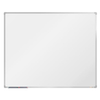 boardOK Bílá magnetická tabule s keramickým povrchem 150 × 120 cm, stříbrný rám