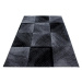 Koberec Plus Waved Squares Black 80x150 cm