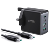 Joyroom TCG02 PD USB-C USB-A 67W GaN (UK) síťová nabíječka + kabel USB-C - černá