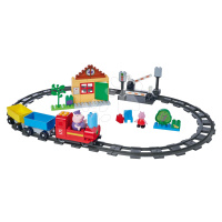 Stavebnice elektronická Peppa Pig Train Fun PlayBig Bloxx BIG železnice se zvukem a 2 figurkami 