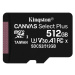 Kingston Micro SDXC Canvas Select Plus 100R 512GB 100MB/s UHS-I + adaptér - SDCS2/512GB