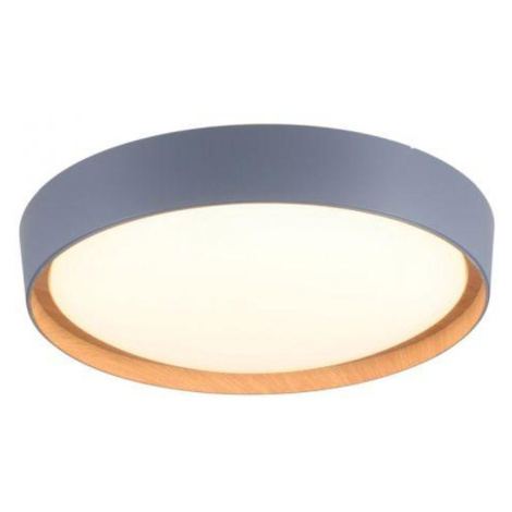 PAUL NEUHAUS JUST LIGHT LED stropní svítidlo, kruhové, pr. 40 cm, stmívatelné, šedé, dekor dřeva