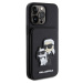 Karl Lagerfeld PU Saffiano Card Slot Stand Karl and Choupette Kryt iPhone 15 Pro Max černý