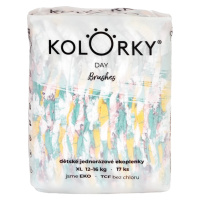 KOLORKY DAY - štětce - XL (12-16 kg) jednorázové eko plenky 17 ks