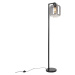 Chytrá stojací lampa černá s kouřovým sklem včetně WiFi ST64 - Qara Down