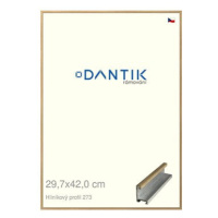 DANTIK rámeček 29,7 × 42, ALU profil 7273 Dýha dub plexi čiré