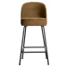 Sametová barová židle v hořčicové barvě 89 cm Vogue – BePureHome