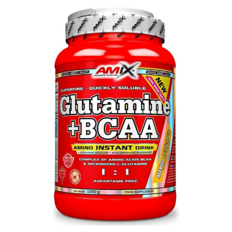 AMIX L-Glutamine + BCAA - powder, Pomeranč, 1000 g