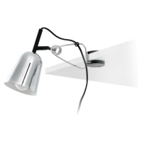 FARO STUDIO chrom a bílá stolní lampa s klipem