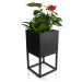 Tlumený a minimalistický černý kovový květináč 22X22X40 cm
