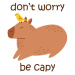 Ilustrace Vector funny capybara with text dont, Ulyana Moskalchuk, 40 × 40 cm