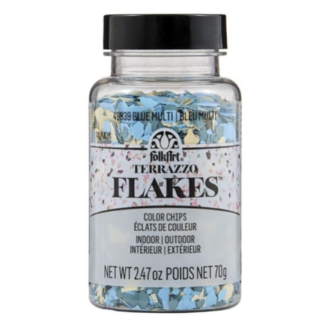 FolkArt Terrazzo Flakes - Dekorační vločky 70 gr BLUE-MULTI