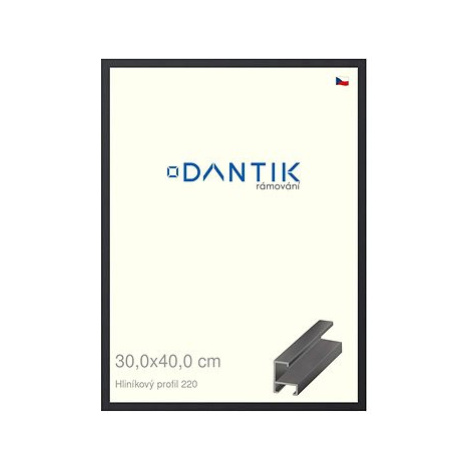 DANTIK rámeček 30 × 40, ALU profil 6220 Černý matný plexi čiré