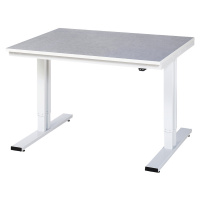 RAU Psací stůl s elektrickým přestavováním výšky, povlak z linolea, nosnost 300 kg, š x h 1250 x