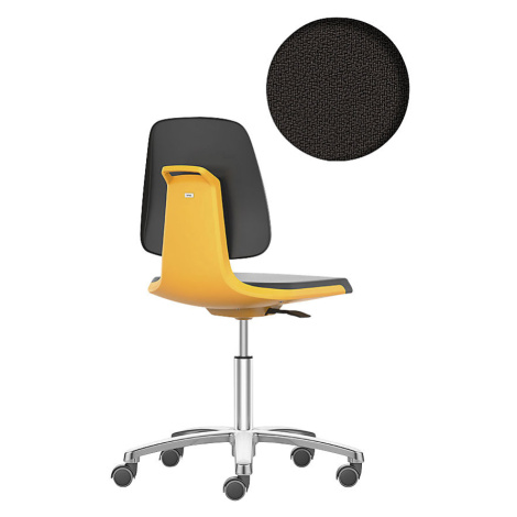 bimos Pracovní otočná židle LABSIT, pět noh s kolečky, sedák s textilním potahem, oranžová barva