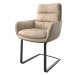 DELIFE Jídelní židle Abelia-Flex s područkou béžová vintage konzolová podnož plochá černá