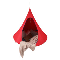 Závěsné houpací křeslo, červená, KLORIN NEW BIG SIZE CACOON HAMMOCK