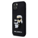 Karl Lagerfeld 3D Rubber Karl and Choupette kryt iPhone 14 černý