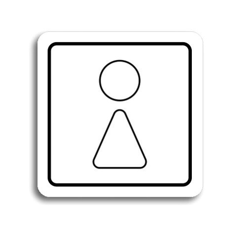 Accept Piktogram "WC ženy III" (80 × 80 mm) (bílá tabulka - černý tisk)