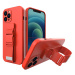 Silikonové pouzdro Sporty s popruhem na iPhone 12 6.1" red