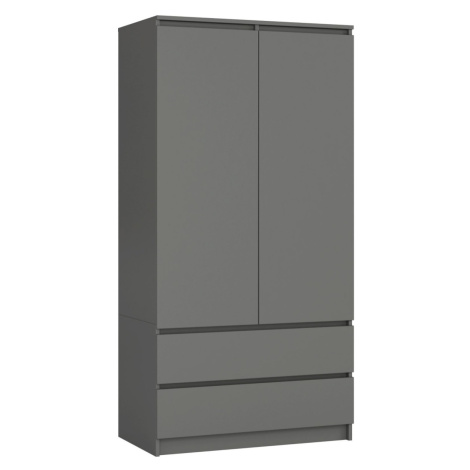 Ak furniture Šatní skříň CL S 90 cm 2 dveře 2 zásuvky grafitově šedá