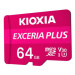 Kioxia Paměťová karta Exceria Plus (M303), 64GB, microSDXC, LMPL1M064GG2, UHS-I U3 (Class 10)