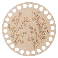 Dřevěný podtácek k obháčkování - jarní květy Zvolte variantu:: 15 cm