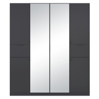Šatní skříň TICAO II metalická šedá, šířka 181 cm