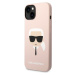 Karl Lagerfeld Liquid Silicone Karl Head kryt iPhone 14 Plus růžový