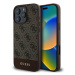 Guess PU 4G Stripe Zadní Kryt pro iPhone 16 Pro Max Brown