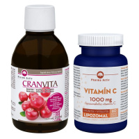 Pharma Activ CRANVITA brusinky-kopřiva-D-manósa + Vitamin C Liposomal 250 ml + 60 tobolek