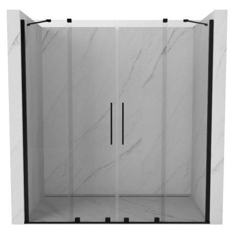 MEXEN/S Velar Duo posuvné sprchové dveře 170, transparent, czarne 871-170-000-02-70
