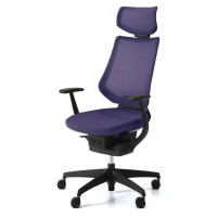 Kokuyo Japonská aktivní židle - Kokuyo ING GLIDER 360° - černá kostra s podhlavníkem - fialová