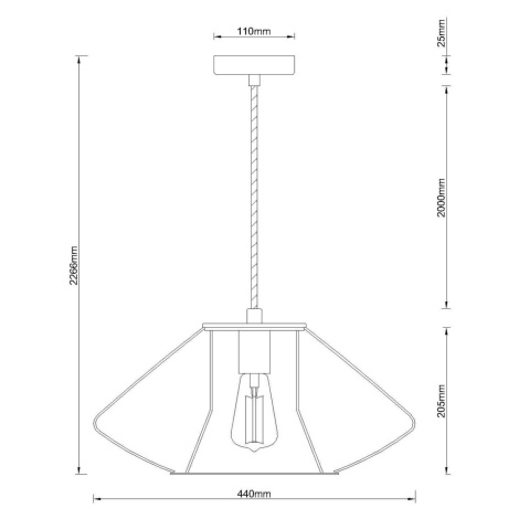 Beacon Lighting Závěsná lampa Beacon Pheonix Squat, černá, kov, Ø 45 cm