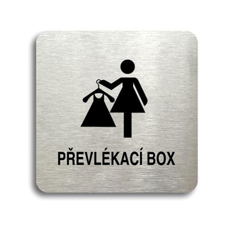 Accept Piktogram "převlékací box V" (80 × 80 mm) (stříbrná tabulka - černý tisk bez rámečku)