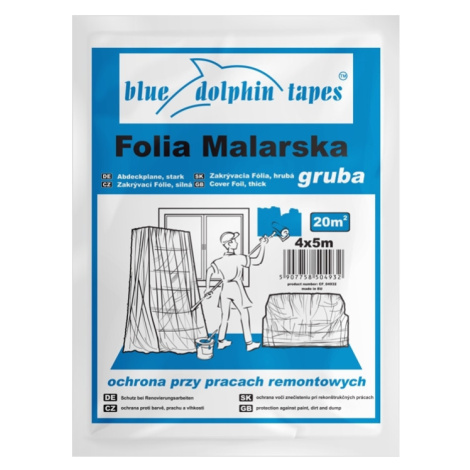 Fólie zakrývací LDPE Blue Dolphin Silná 4×5 m 19 µm