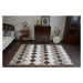 Dywany Lusczow Kusový koberec ACRYLOVY YAZZ 3766 tmavě béžový / hnědý trellis