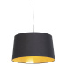 Závěsná lampa s bavlněným stínidlem černá se zlatem 50 cm - Combi