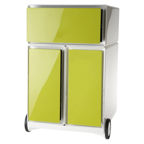 Paperflow Pojízdný kontejner easyBox®, 1 zásuvka, 2 výsuvy pro závěsné složky, bílá / zelená