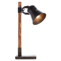 Brilliant Stolní lampa Plow, černá/dřevo tmavé