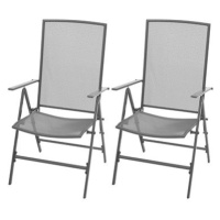 Stohovatelné zahradní židle 2 ks ocelové šedé 42716