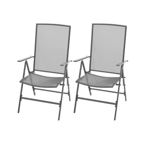 Stohovatelné zahradní židle 2 ks ocelové šedé 42716 SHUMEE