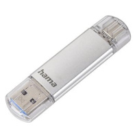 Hama Flash Pen Laeta, USB-C/USB-A 3.1, 256 GB, 40 MB/s, stříbrný